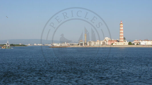 Barra lighthouse in Barra beach, the second tallest lighthouse in the Iberian Peninsula (Ilhavo municipality, Ria de Aveiro region)