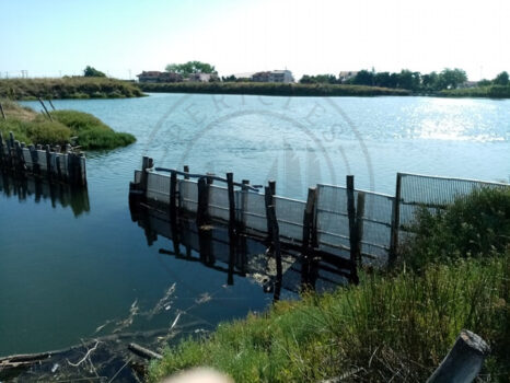 Keramoti lagoon fish fence, Greece