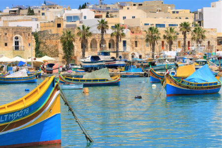 Marsaxlokk, Malta. Fishermen’s houses and the traditional Luzzu vessels are still present at the waterfront of Marsaxlokk. (Photo: Jordi Vegas Macias)