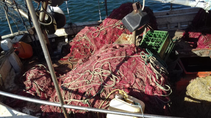 nets on the boat, Fanari harbor