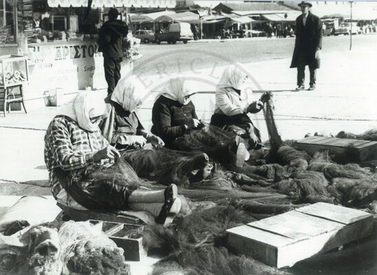 professional net mending Kavala harbour